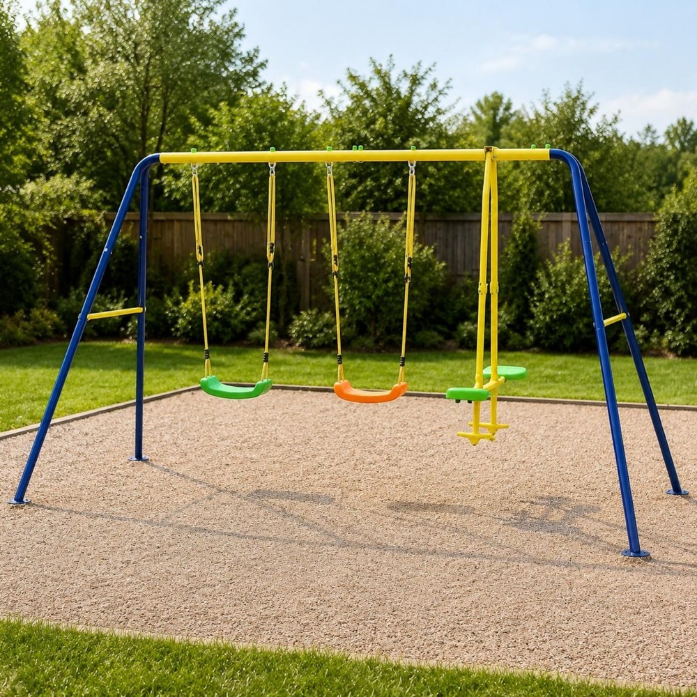 V-Shaped Frame Swing Set 250 Kg Load Capacity Children’s Swing Set Galvanized