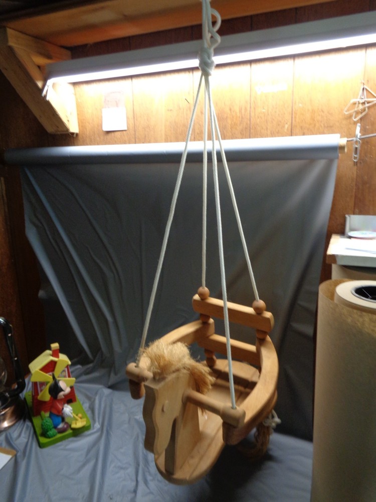 Children Wooden Horse Swing – Seat Area is 8″Long x 9″ wide. NEW