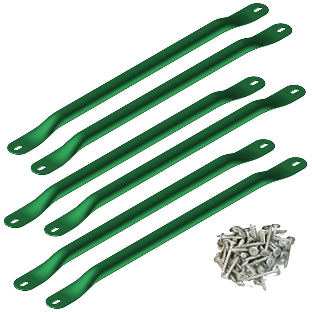 Metal Monkey Bars Set with 6 Rungs, Green