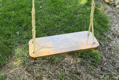 Adult And Child Wood Tree Swing /Handspliced Rope at Seat comes with 10′ of rope