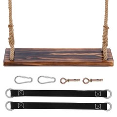 Wooden Swing Seat Nostalgic Outdoor Wood Swing for Kids Tree Swing for Adults US