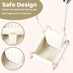 Hanging Chair Swing Seat with Heavy Duty Rope and Seat Belt for Toddlers Kids