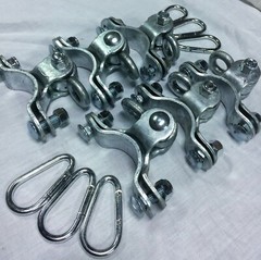 Swingset swing hangers, playground pipe hangers,2 3/8,playset steel hangers,6pc