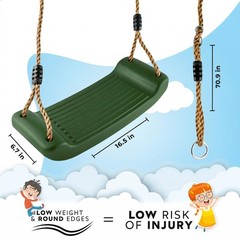 Kids Indoor/Outdoor Swing Seat | Adjustable Non-Slip Durable Plastic Replacement