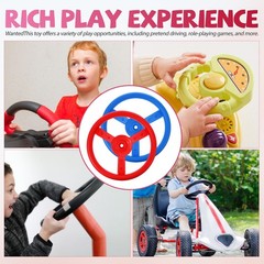 2 Pcs Playground Steering Wheel: Stroller Steering Wheel Toy Attachment – Com…