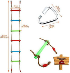 7FT Colorful Camping Rope Ladder for Kids – Hanging Climbing Ladder for Swing Se