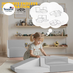 Soft Foam Climbing Blocks for Toddlers: 6-Piece PU Leather Play Set – Kids Climb