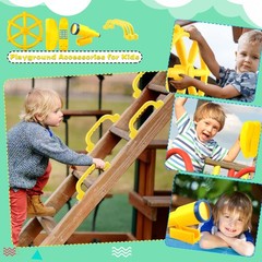 5 Pcs Kids Playground Accessories for Kids Outdoor Plastic Steering Wheel Swi…