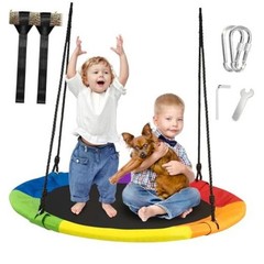 40 Inch Saucer Tree Swing for Kids Outdoor,Disc Round Swing with Waterproof
