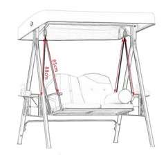 Garden Swing Hanging Rod, Swing seat Replacement Load-Bearing Hanging arm, Ro…