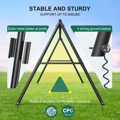 Hapfan Heavy-Duty 600 lbs A-Frame design Swing Set with 3 Swings & Sturdy Frame