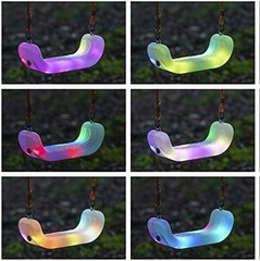 Firefly LED Light Up Swing Seat with Adjustable Rope and Chain. 24 Lights Illumi