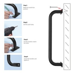 ESPETS 17 Inch 6 Pieces Black Heavy Duty Metal Handles for Playground