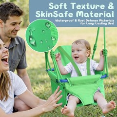 2-in-1 My First Toddler Swing Set for Backyard, Baby Indoor/Outdoor Swing wit…