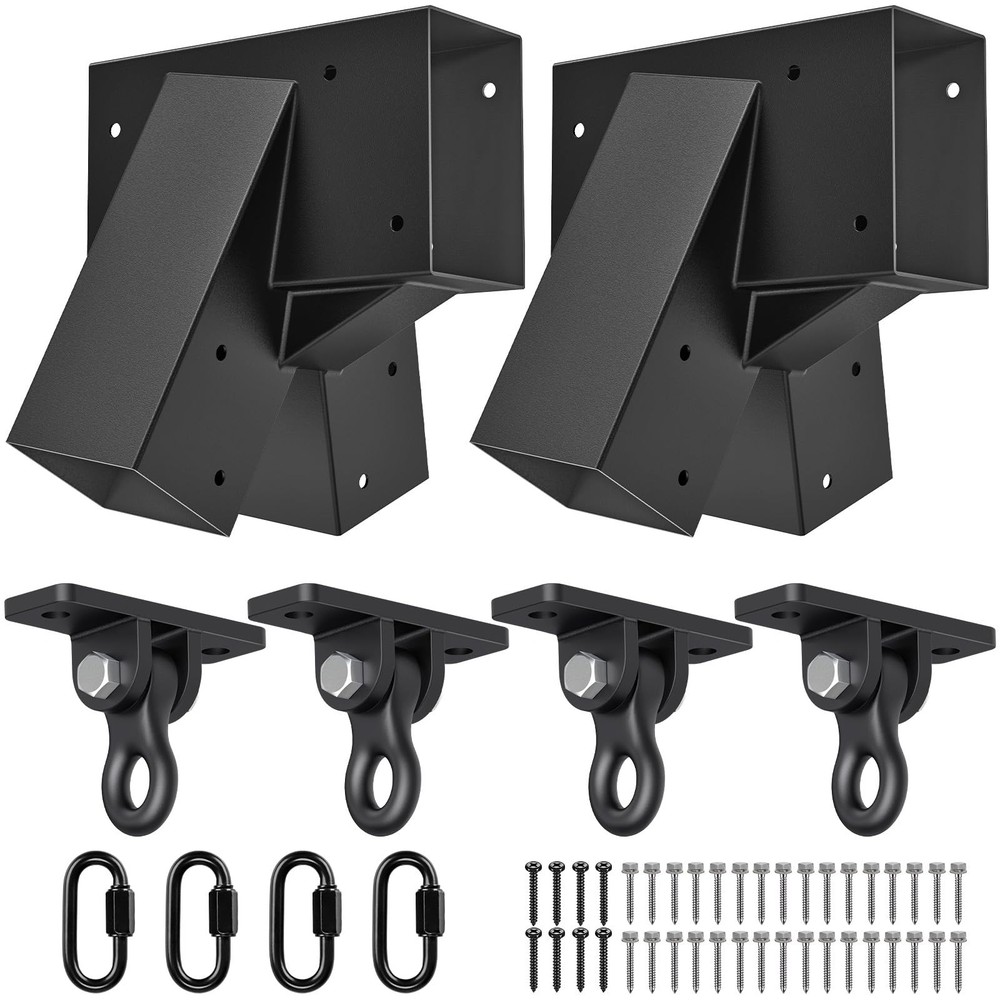Heavy-Duty Swing Set Brackets – A-Frame Swing Set Hardware Kit, 2 End Bracket…