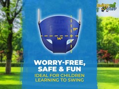 SWING SET STUFF HALF BUCKET SEAT BLUE toddler children playground wood kid 0134