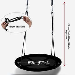 40″Tree Swing Seat Heavy Duty Outdoor Kids Adult Hanging Rope Round Nest Swing