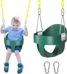 DECORLIFE Toddler Swing, Baby Swing Outdoor –High Back Full Bucket Swing Set, 33