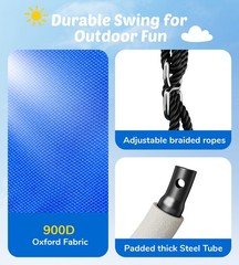 440lbs Metal Swing Set Heavy Duty Playset Kids Children Backyard Saucer Swingset