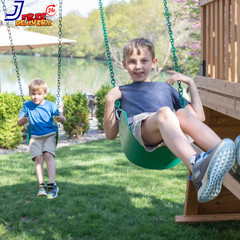 Endeavor II Cedar Wood Swing Set with Wave Slide Play Deck Double Rock Wall NEW