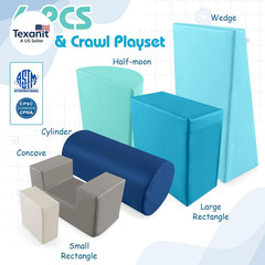 Toddler Climbing, 6 Pieces Climb and Crawl Playset with PU Cover for Baby Crawli