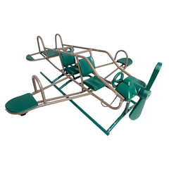 Playground Equipment Airplane Teeter Totter Kids Backyard See Saw, Green Brown