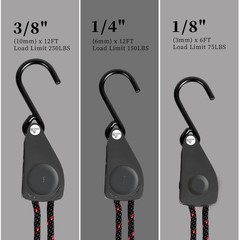 4 Pcs Kayak Rope Tie Downs Straps, 1/8″ x 6Ft Adjustable Tie Down Straps Cano…