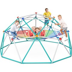 10ft Climbing Dome with Climbing Cargo Net Jungle Gym for Kids Monkey Bars 800lb