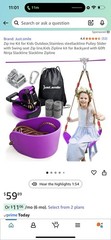 Ripline Zipline Kids With Swing Seat 69ft