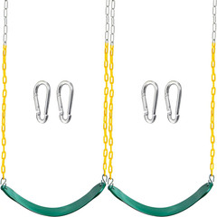 2 Pack Heavy Duty Green Swing Seats with 66″ Chains Outdoor Playground Kids Fun!