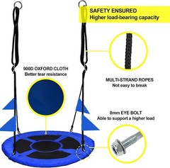 40 Inch Saucer Tree Swing Flying 900lb Weight Capacity 2 Added Hanging Straps