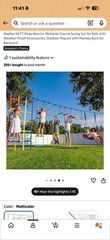 Hapfan 50FT Ninja Warrior Obstacle Course Swing Set Kids Yard Playset Outdoor