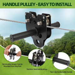 Zipline for Backyard Kids and Adults: 200FT up to 400 Lbs – Updated Removable De