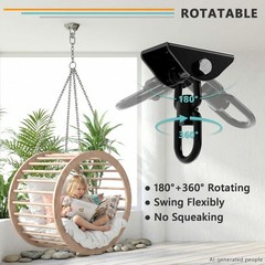 360°Rotating Hammock Hanging Kit, Heavy Duty 1200 lb Capacity Stainless Steel…