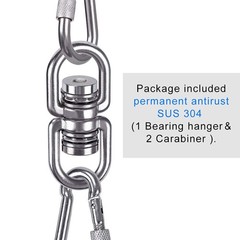SELEWARE Bearing Swing Swivel with 2 Carabiners, 360° Rotational Device Hanging