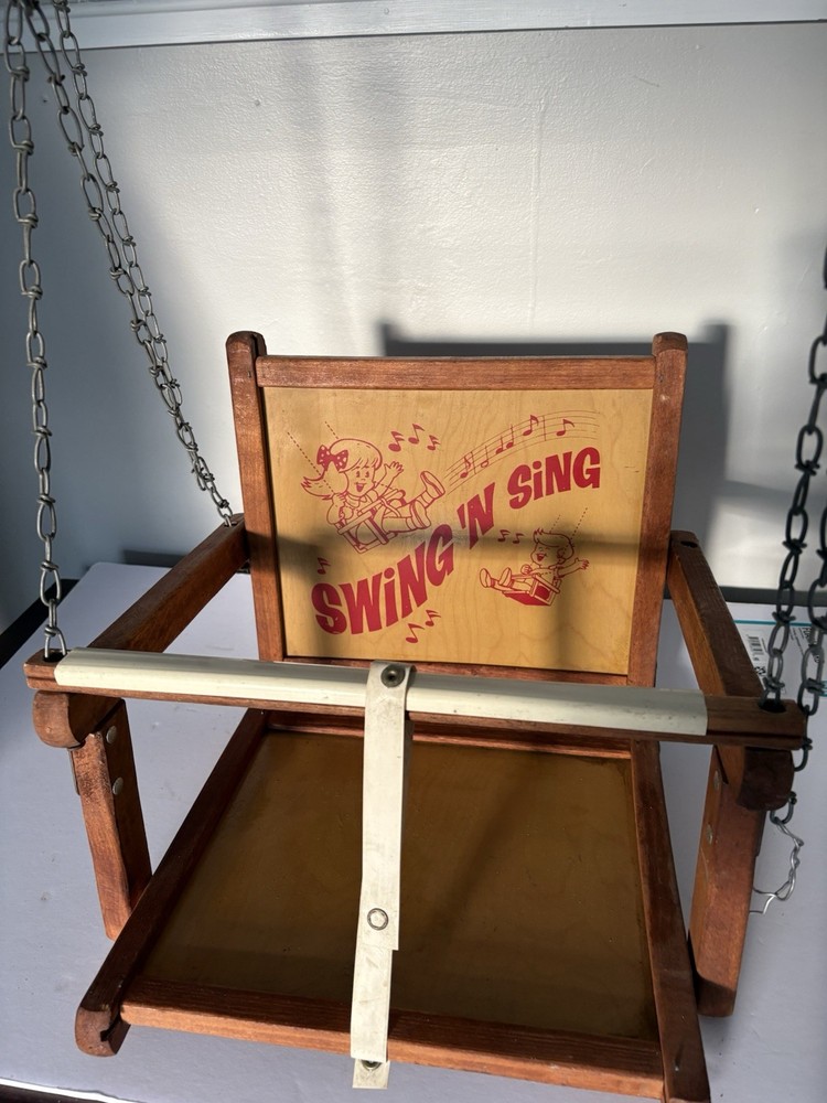 Vintage Swing N Sing Childs Outdoor Folding Wooden Swing