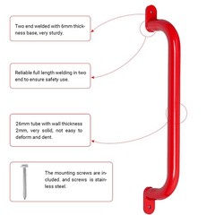 17 Inch Red Playground Handles Indoor Kids Monkey Bars Ladders 2Pcs