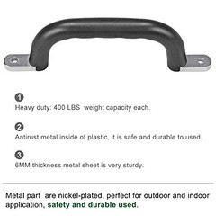 Set of 2 Non-Slip Solid Playground Safety Handles, Swing Set Kids Black 2pcs