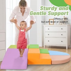 6-Piece Foam Climbing Blocks for Toddlers: Baby Foam Climbing Gym PU Leather …