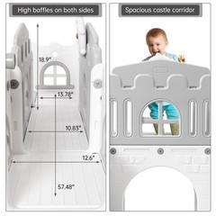 8 in 1 Toddler Slide Playset Indoor Playground Kids Baby Outdoor Indoor Playset