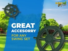 SWING SET STUFF SHIPS WHEEL GREEN wooden pirate steering accessories fort 0230