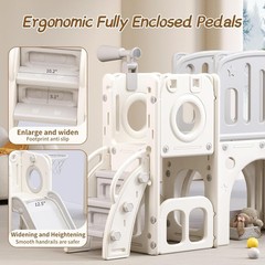8 in 1 Toddler Slide Kids Climber Slide with Storage Space Outdoor Playset Grey