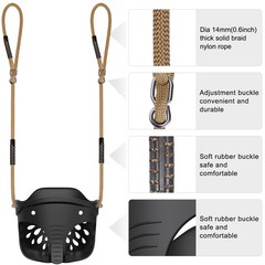 Toddler Swing Set w/Foldable Steel Swing Frame Stand Kids Bucket Swing Seat f…
