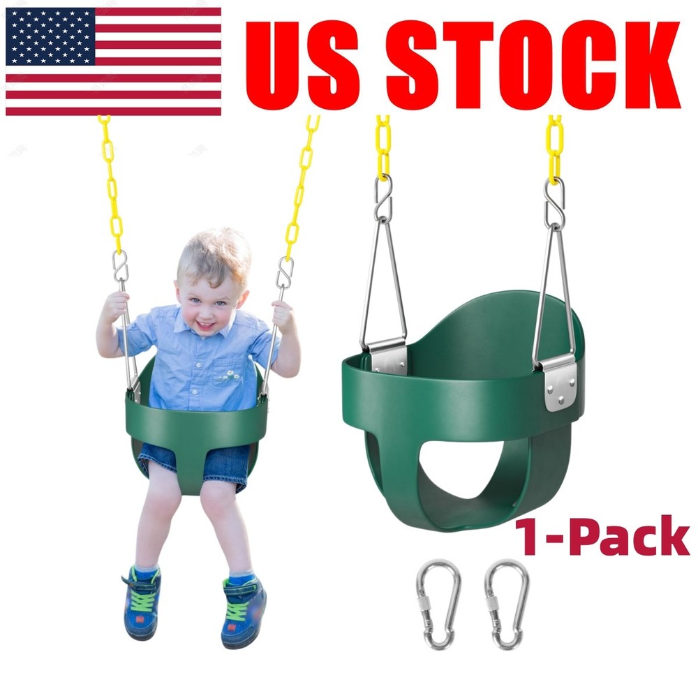 Toddler Swing with Plastic Coated Chains High Back Bucket Swing Seat