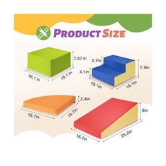 6-Piece Soft PU Leather Toddlers Climbing Toys, Baby Foam Climbing Blocks for…