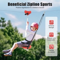 160 Ft Zip Line Kit For Child up to 330Lb with galvanized iron Ziplin