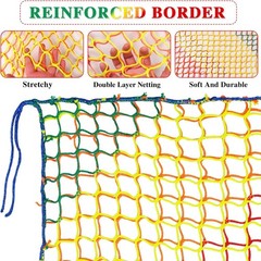 Kids Climbing Net – 6.5′ x 9.8′ Playground Safety Net with Carabiners