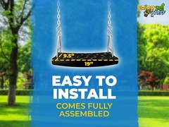 SWING SET STUFF INC. FLAT SEAT WITH 5.5 FT. UNCOATED CHAIN (BLACK) wooden 0309