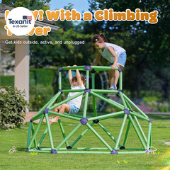 Monkey Bars Climbing Dome with Hammock – Sturdy & Portable Jungle Gym with Hammo