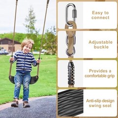 Non-Slip Swing Seat, Plastic Tree Swing Seats for B:black Swing Seat-1pack